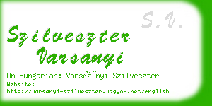 szilveszter varsanyi business card